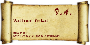 Vallner Antal névjegykártya